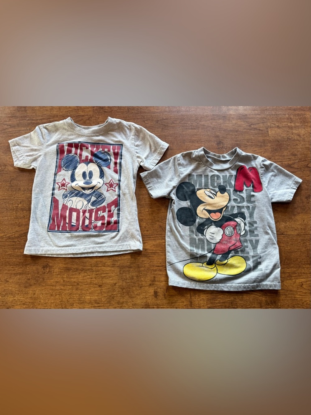 Disney Junior Mickey T-Shirt Bundle – 2 Shirts, 4T & 5T – Grey Toddler Tees
